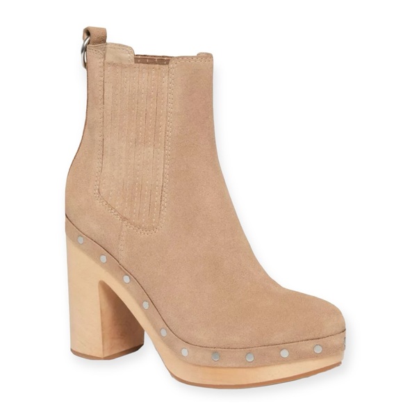 PAIGE Shoes - PAIGE Adina Platform Chelsea Boots in Tan Suede, Size 6 NEW in Box